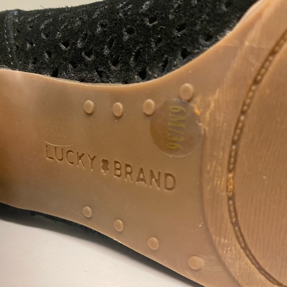 Lucky Brand Open Toe Booties in good condition perfect for Fall! - Picture 6 of 6